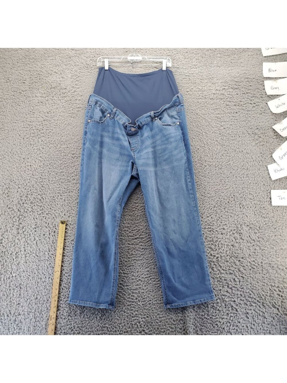 Time And Tru Jeans Womens XXL 20 Blue Maternity Denim Stretch Band Comfortable